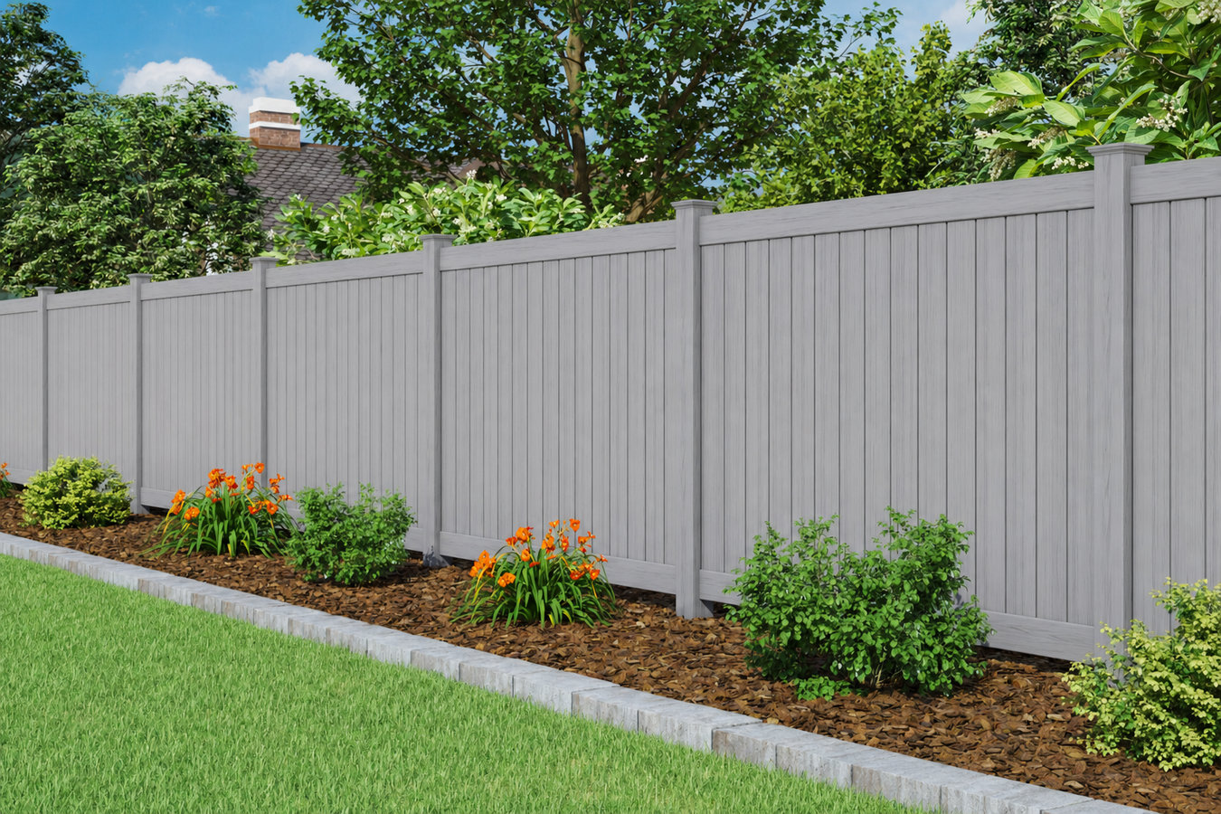 Vinyl fence installation